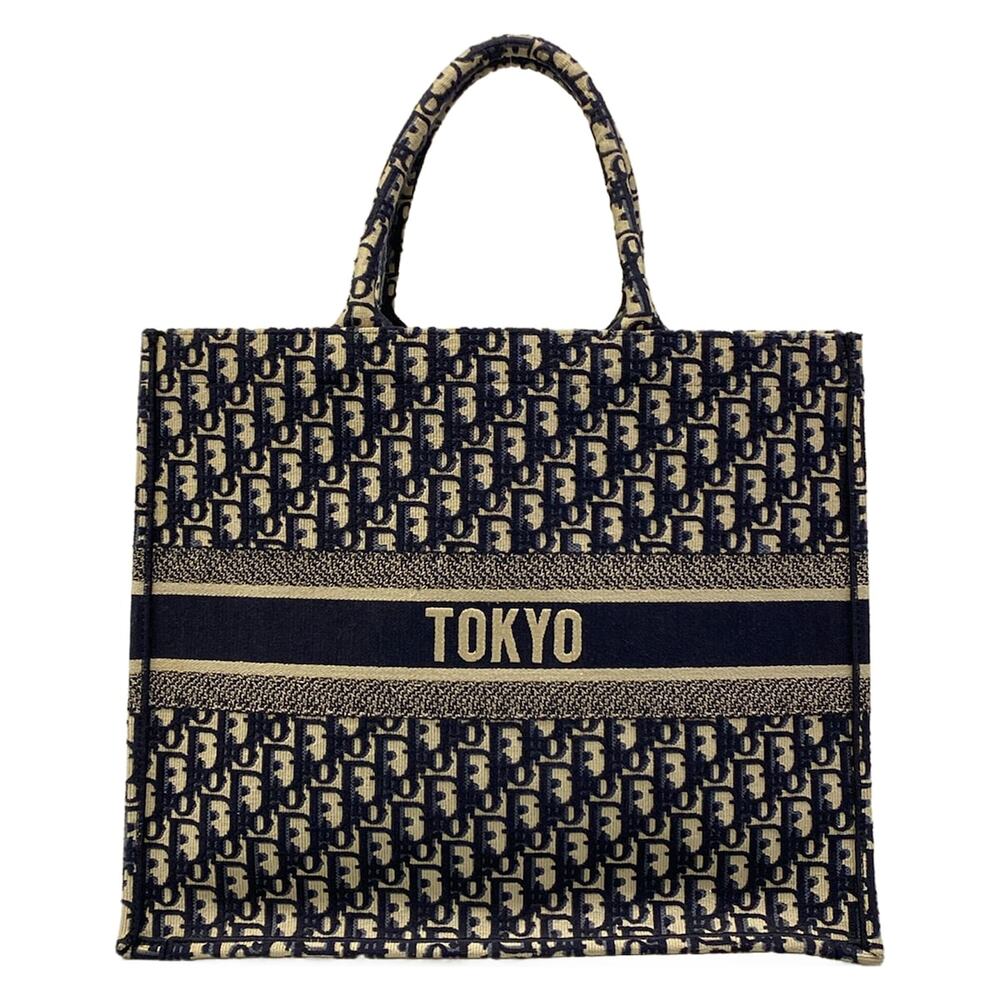Christian Dior Book Tote Large Bag Tote Bag M1286ZRIT Beige Dark Navy - Picture 3 of 15